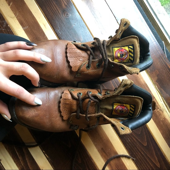 Justin Boots Shoes - ✨VTG JUSTIN✨ Junior Original Work Boots SZ 7.5